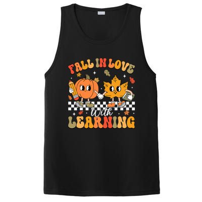 Retro Fall In Love With Learning Autumn Pumpkin Teacher PosiCharge Competitor Tank