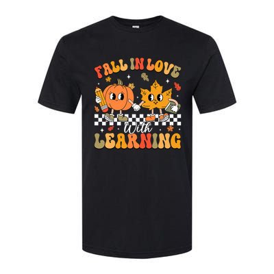 Retro Fall In Love With Learning Autumn Pumpkin Teacher Softstyle CVC T-Shirt