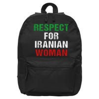 respect for Iranian woman 's rights activist Iran Flag 16 in Basic Backpack