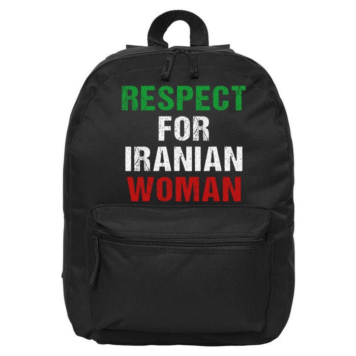 respect for Iranian woman 's rights activist Iran Flag 16 in Basic Backpack