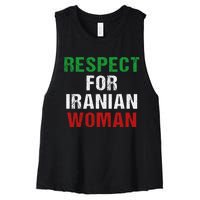 respect for Iranian woman 's rights activist Iran Flag Women's Racerback Cropped Tank