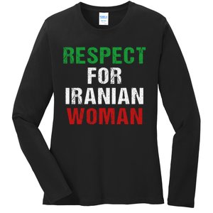 respect for Iranian woman 's rights activist Iran Flag Ladies Long Sleeve Shirt