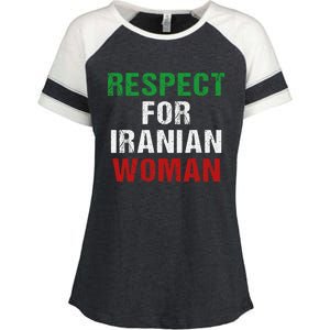 respect for Iranian woman 's rights activist Iran Flag Enza Ladies Jersey Colorblock Tee