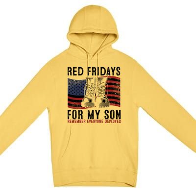 Red Friday I Wear Red On Fridays For My Son Military Veteran Gift Premium Pullover Hoodie