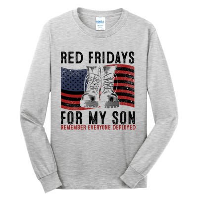 Red Friday I Wear Red On Fridays For My Son Military Veteran Gift Tall Long Sleeve T-Shirt