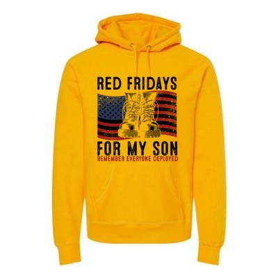 Red Friday I Wear Red On Fridays For My Son Military Veteran Gift Premium Hoodie