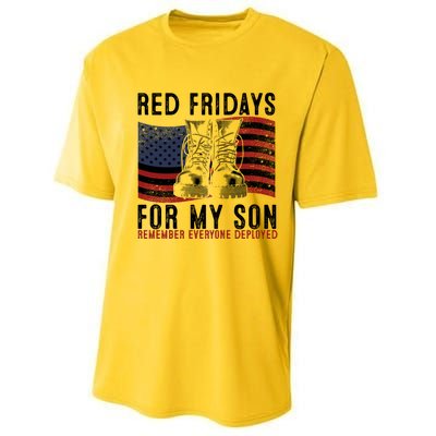 Red Friday I Wear Red On Fridays For My Son Military Veteran Gift Performance Sprint T-Shirt