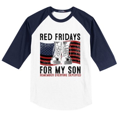 Red Friday I Wear Red On Fridays For My Son Military Veteran Gift Baseball Sleeve Shirt