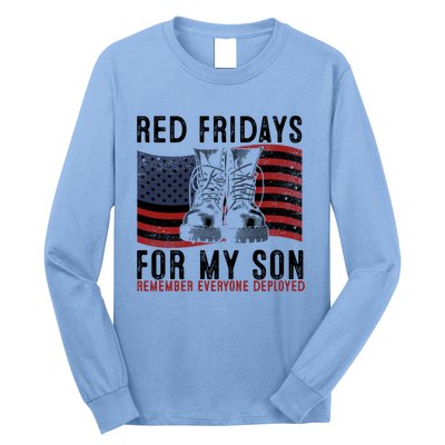 Red Friday I Wear Red On Fridays For My Son Military Veteran Gift Long Sleeve Shirt