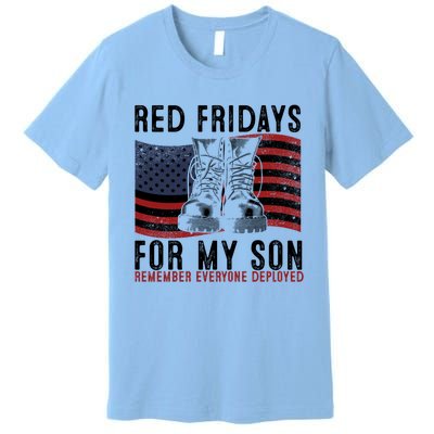 Red Friday I Wear Red On Fridays For My Son Military Veteran Gift Premium T-Shirt