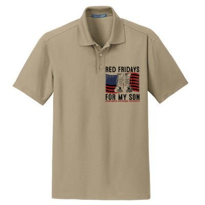 Red Friday I Wear Red On Fridays For My Son Military Veteran Gift Dry Zone Grid Polo