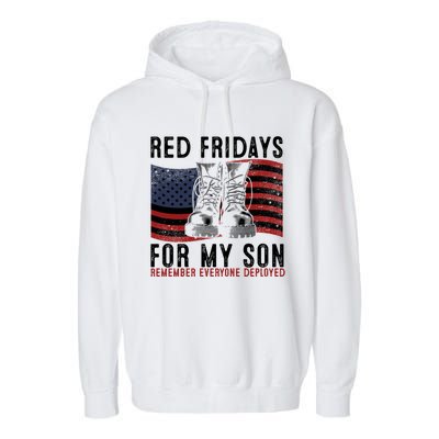 Red Friday I Wear Red On Fridays For My Son Military Veteran Gift Garment-Dyed Fleece Hoodie