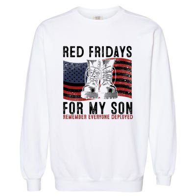 Red Friday I Wear Red On Fridays For My Son Military Veteran Gift Garment-Dyed Sweatshirt