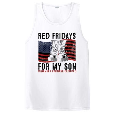 Red Friday I Wear Red On Fridays For My Son Military Veteran Gift PosiCharge Competitor Tank