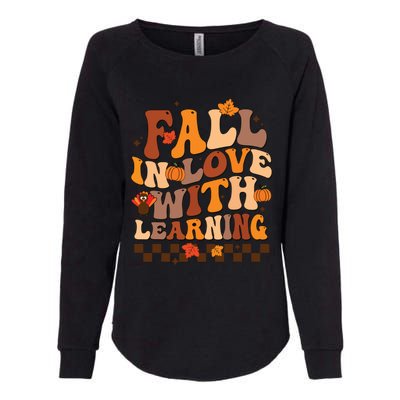 Retro Fall In Love Learning Teacher Pumpkin Spooky Teacher Womens California Wash Sweatshirt