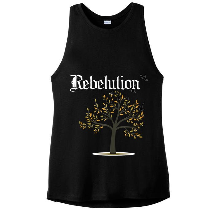 Rebelution Falling Into Place Ladies PosiCharge Tri-Blend Wicking Tank