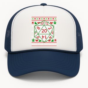 Roll For Initiative Christmas D20 Ugly Tabletop Rpg Sweaters Funny Gift Trucker Hat