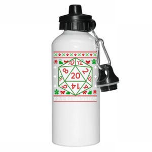 Roll For Initiative Christmas D20 Ugly Tabletop Rpg Sweaters Funny Gift Aluminum Water Bottle