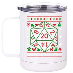 Roll For Initiative Christmas D20 Ugly Tabletop Rpg Sweaters Funny Gift 12 oz Stainless Steel Tumbler Cup