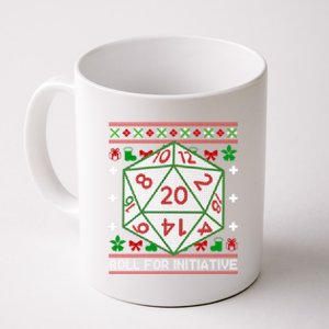 Roll For Initiative Christmas D20 Ugly Tabletop Rpg Sweaters Funny Gift Coffee Mug