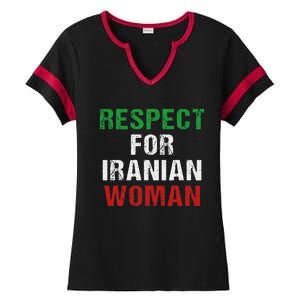 respect for Iranian woman 's rights activist Iran Flag Ladies Halftime Notch Neck Tee