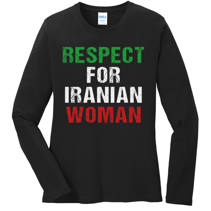 respect for Iranian woman 's rights activist Iran Flag Ladies Long Sleeve Shirt