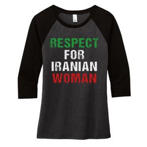 respect for Iranian woman 's rights activist Iran Flag Women's Tri-Blend 3/4-Sleeve Raglan Shirt