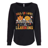 Retro Fall In Love With Learning Autumn Pumpkin Teacher Gift Womens California Wash Sweatshirt