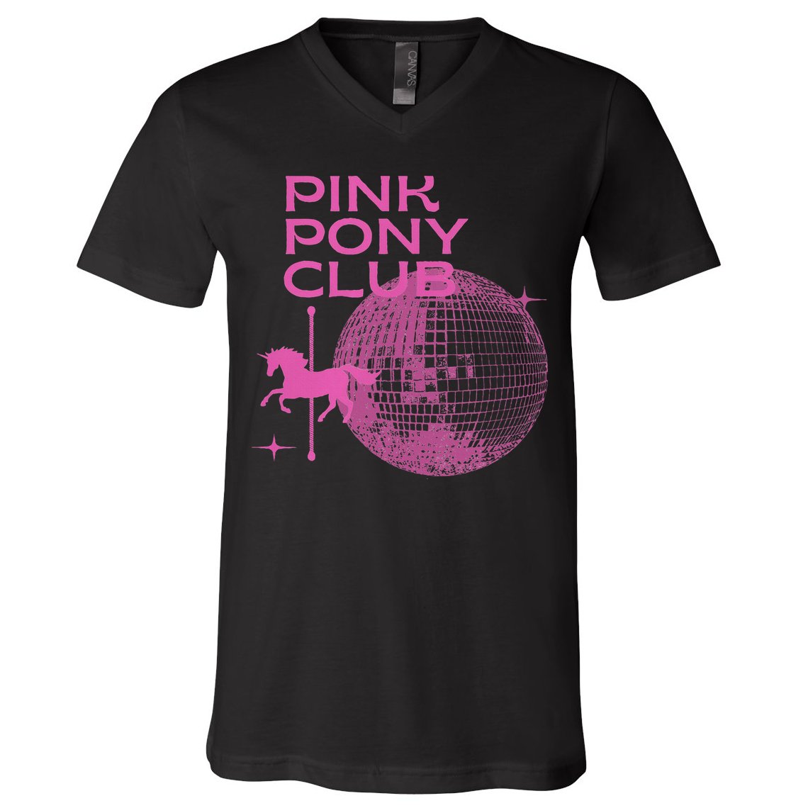 Retro Funny IM Gonna Keep On Dancing Pink Pony Clubs Disco V-Neck T-Shirt