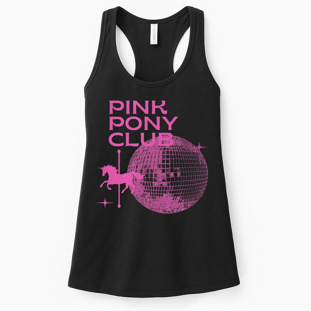 Retro Funny IM Gonna Keep On Dancing Pink Pony Clubs Disco Womens Tank Top