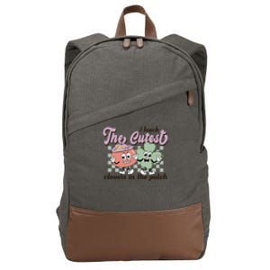 Retro Funny I Teach The Cutest Clovers In The Patch St Patricks Day Cotton Canvas Backpack