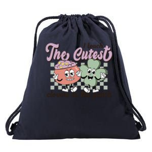 Retro Funny I Teach The Cutest Clovers In The Patch St Patricks Day Drawstring Bag