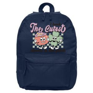 Retro Funny I Teach The Cutest Clovers In The Patch St Patricks Day 16 in Basic Backpack