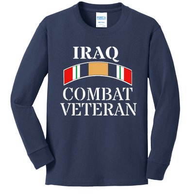 Red Friday Iraqi War Service Ribbon Iraq War Veteran Kids Long Sleeve Shirt