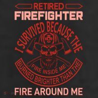 Retired Firefighter I Survived Because The Fire Inside Me 7 Panel Mesh Trucker Snapback Hat