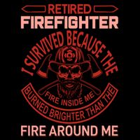 Retired Firefighter I Survived Because The Fire Inside Me Drawstring Bag