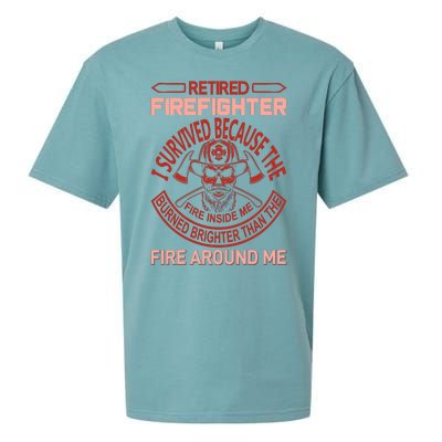 Retired Firefighter I Survived Because The Fire Inside Me Sueded Cloud Jersey T-Shirt