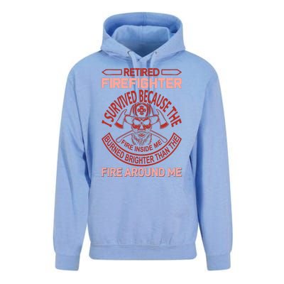 Retired Firefighter I Survived Because The Fire Inside Me Unisex Surf Hoodie