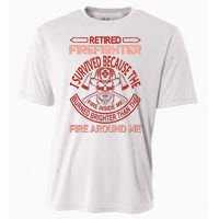 Retired Firefighter I Survived Because The Fire Inside Me Cooling Performance Crew T-Shirt