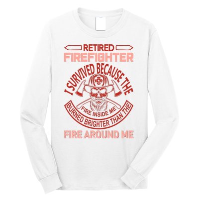 Retired Firefighter I Survived Because The Fire Inside Me Long Sleeve Shirt