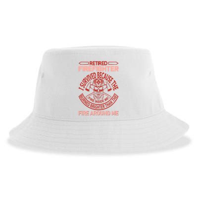 Retired Firefighter I Survived Because The Fire Inside Me Sustainable Bucket Hat