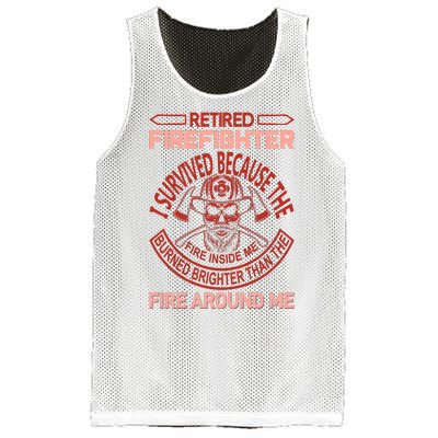 Retired Firefighter I Survived Because The Fire Inside Me Mesh Reversible Basketball Jersey Tank