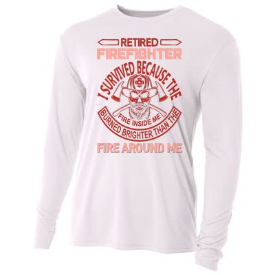 Retired Firefighter I Survived Because The Fire Inside Me Cooling Performance Long Sleeve Crew