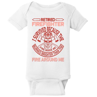 Retired Firefighter I Survived Because The Fire Inside Me Baby Bodysuit