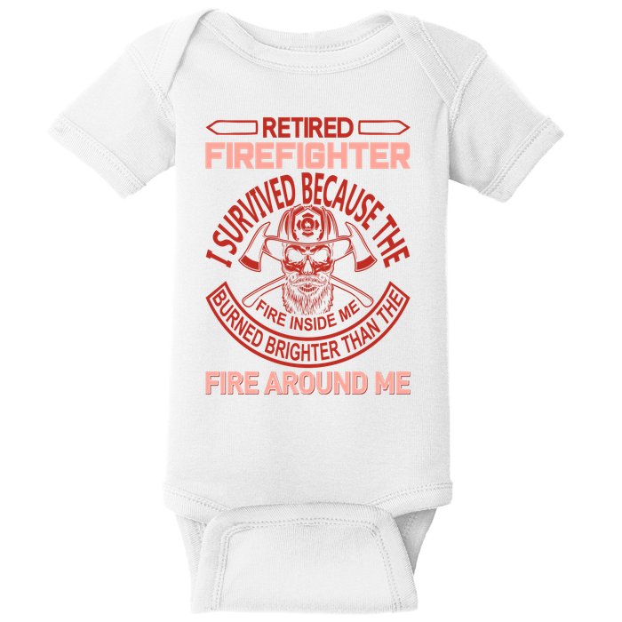 Retired Firefighter I Survived Because The Fire Inside Me Baby Bodysuit