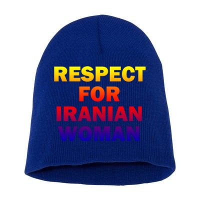 Respect For Iranian Cool Gift Short Acrylic Beanie