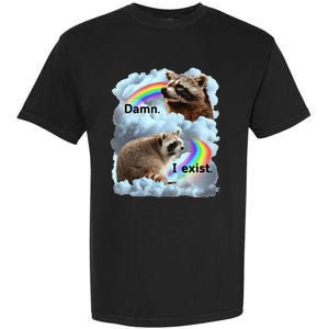 Raccoon Funny I Exist Depression Meme Dark Mental Health Garment-Dyed Heavyweight T-Shirt