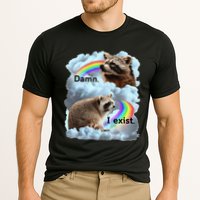 Raccoon Funny I Exist Depression Meme Dark Mental Health Cooling Performance Crew T-Shirt