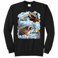 Raccoon Funny I Exist Depression Meme Dark Mental Health Sweatshirt