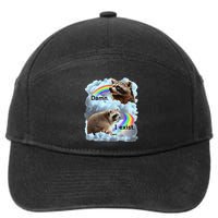Raccoon Funny I Exist Depression Meme Dark Mental Health 7-Panel Snapback Hat
